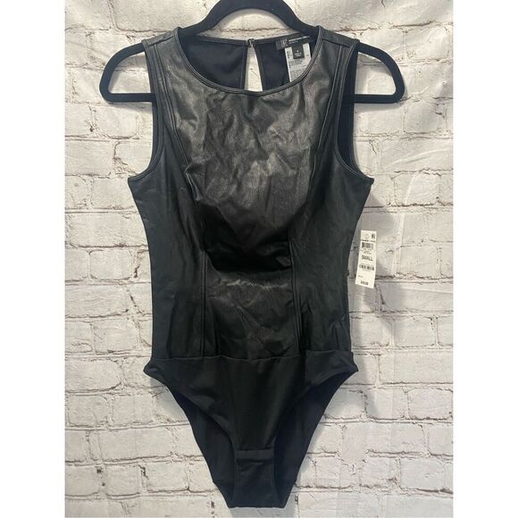 INC international concepts faux leather bodysuit - Picture 1 of 6